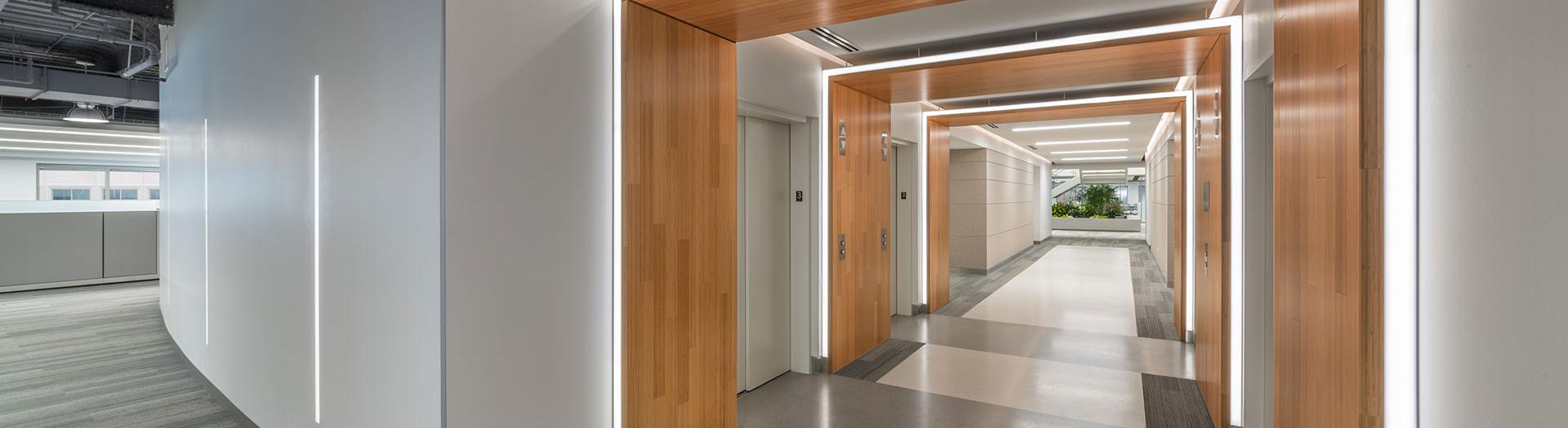 Hallways of Office Constructed by ICG Construction